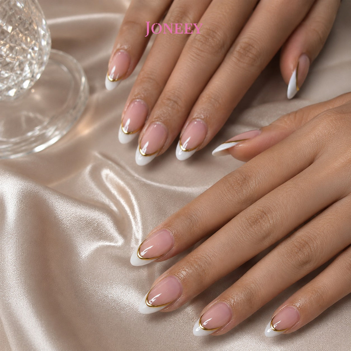No.F160 3D Gold Stripes Fingernails Patch 24pcs/Set