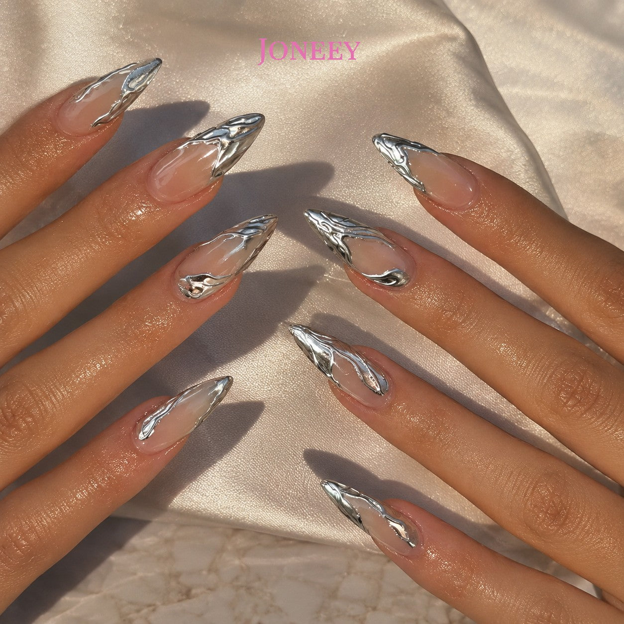 No.F692 Silver Fingernails Patch 24pcs/Set