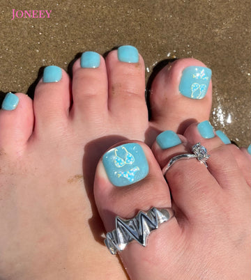 No.DT13 Sky Blue Cat's Eyes Toenails Patch 24pcs/Set