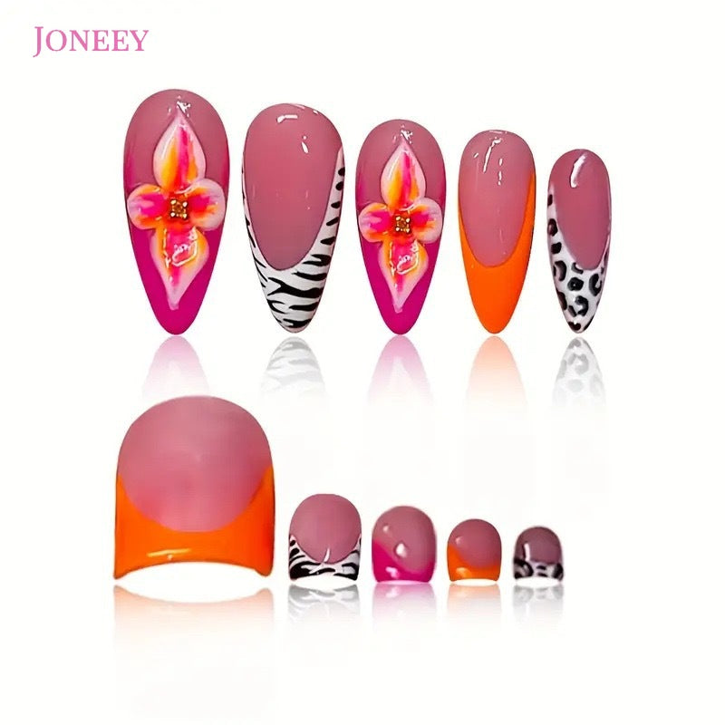 No.PSN125 Zebra Print Hand & Toe Pair Set-48pcs