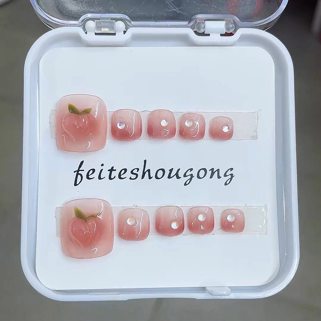 No.565 Sweet Peach Toenails Patch 10pcs/Set
