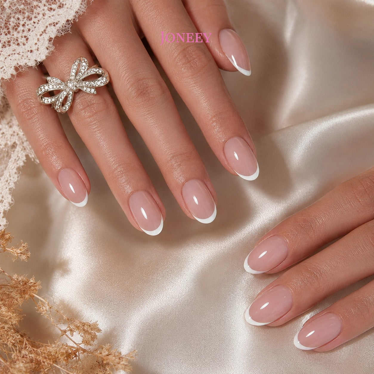 No.F638 Pink Fingernails Patch 24pcs/Set