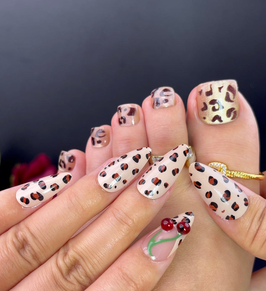 No.PSN80 Leopard Hand & Toe Pair Set-48pcs