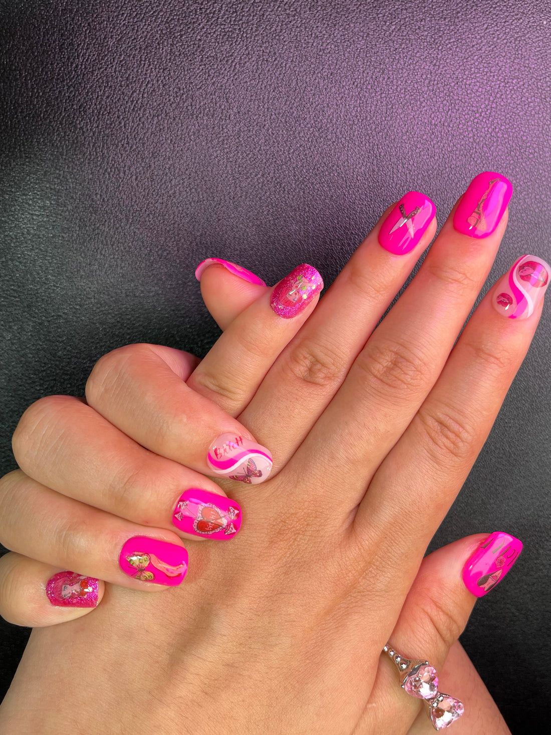 No.DF2 Cute Rose Red Fingernails Patch 24pcs/Set