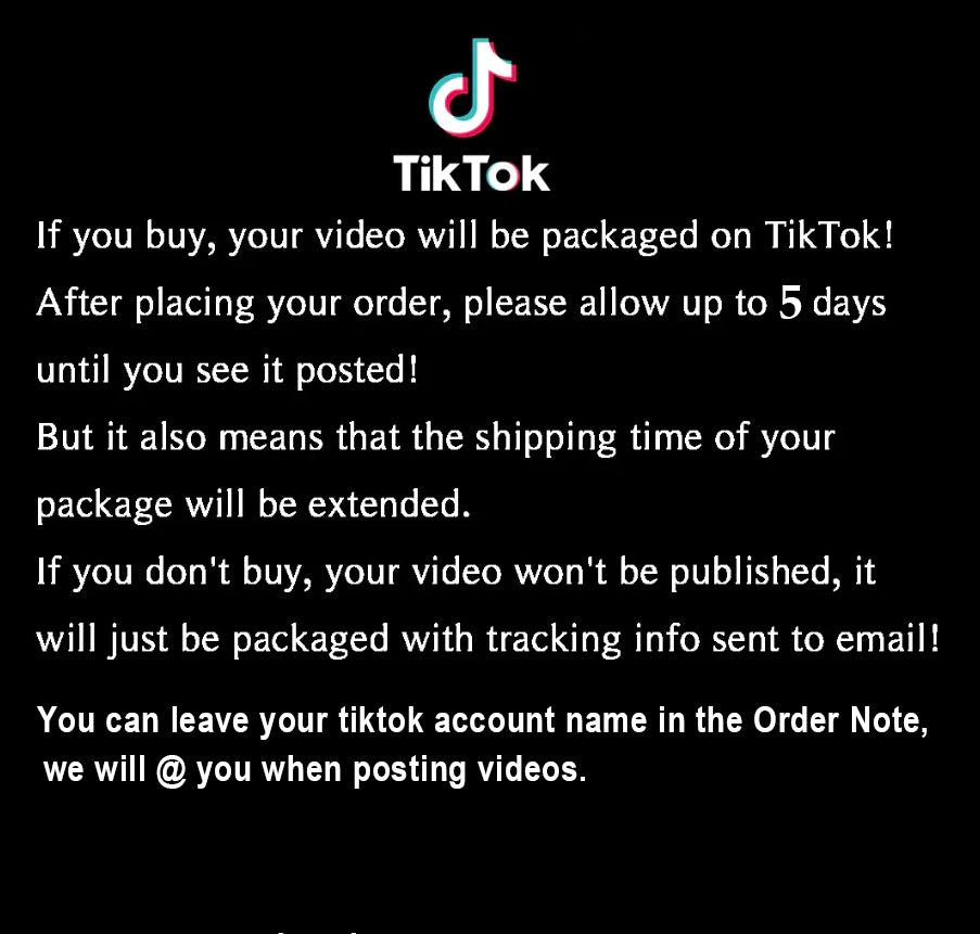 TikTok Packaging Video (This Product Alone Is Not Valid)