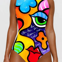 Women Print Abstract Swimsuit