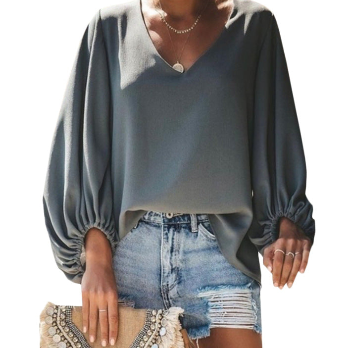 Solid Color Batwing Sleeve T-Shirt