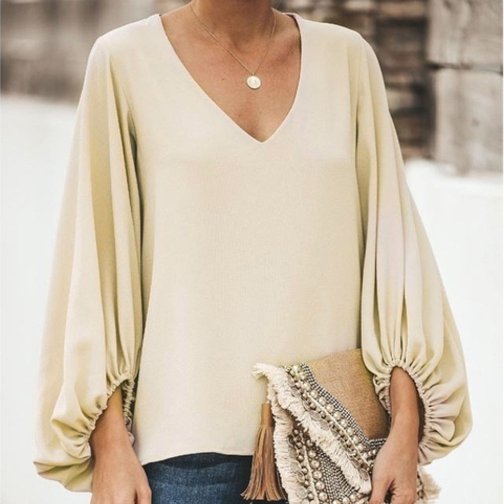 Solid Color Batwing Sleeve T-Shirt