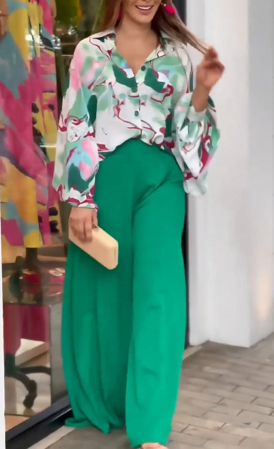 Conjunto de dos piezas con estampado informal 