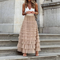 Women Mesh Cake Skirt