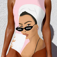 Women Print Abstract Swimsuit