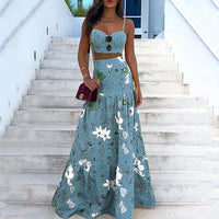 Floral Print Maxi Skirt Set