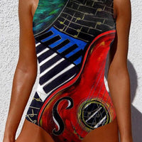 Women Print Abstract Swimsuit