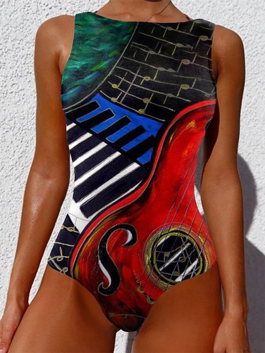 Women Print Abstract Swimsuit