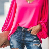 Solid Color Batwing Sleeve T-Shirt