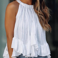 Backless Ruffled Sleeveless T-shirt