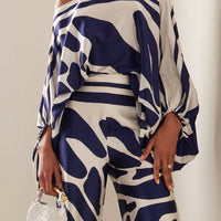 Elegant Bat-sleeved Off-the-shoulder Two-piece Set