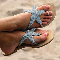 Sandalias planas de playa con forma de estrella de mar para mujer 