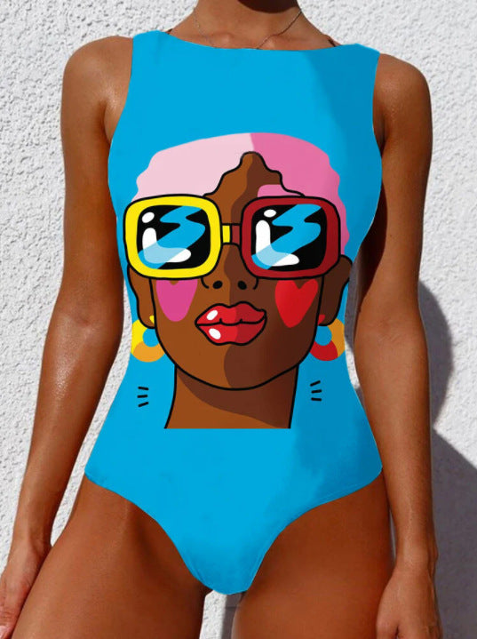 Women Print Abstract Swimsuit