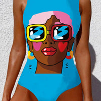 Women Print Abstract Swimsuit