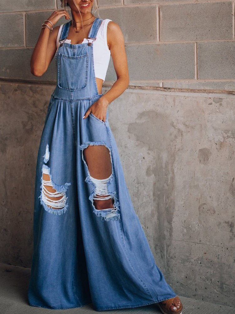 Denim Empire Wide Leg Ripper Jumpsuit