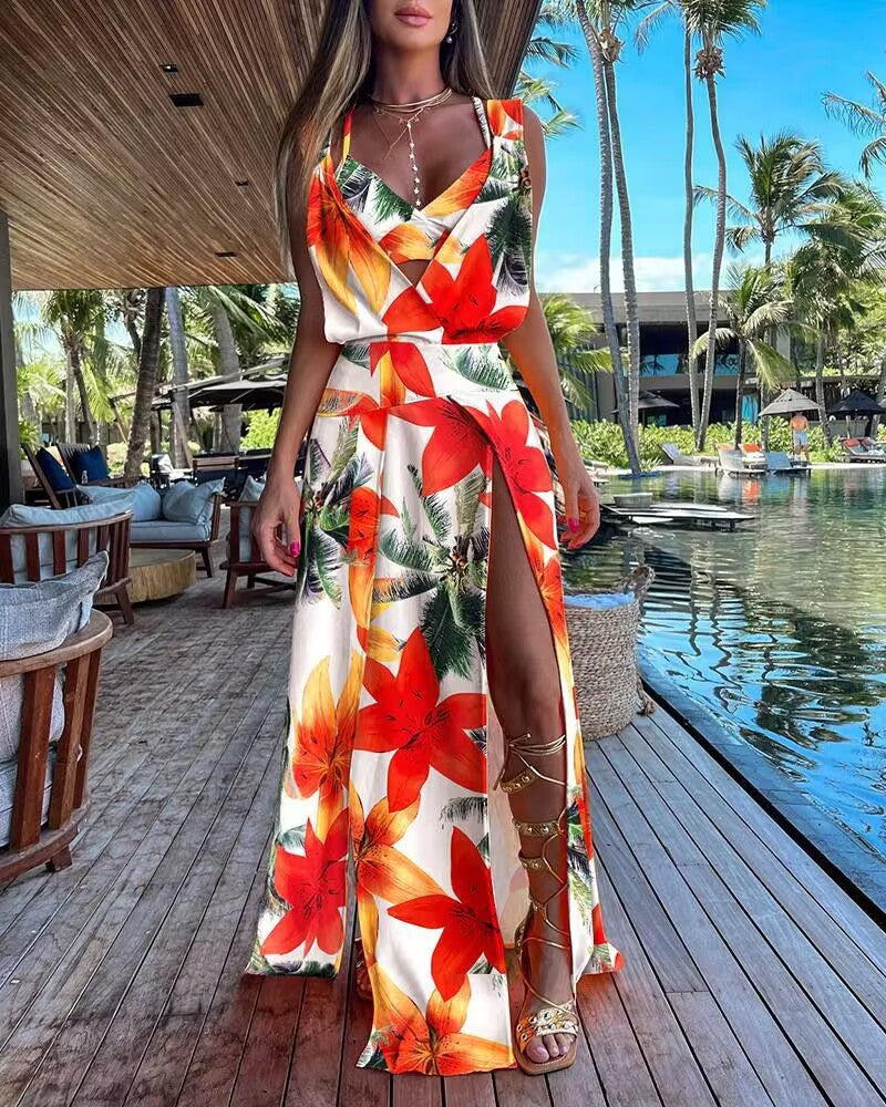 Colorful Print Holiday Two-Piece Set