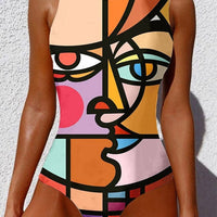 Women Print Abstract Swimsuit