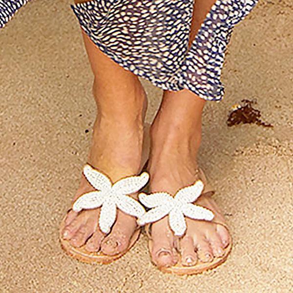 Sandalias planas de playa con forma de estrella de mar para mujer 